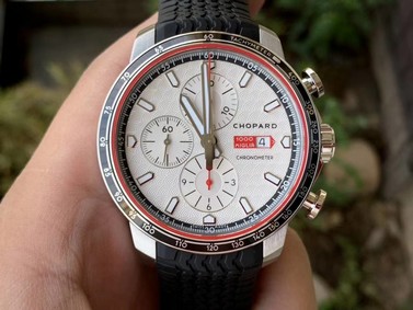 MILLE MIGLIA 168571 SS V7F 1:1 BEST EDITION WHITE DIAL ON BLACK RUBBER STRAP 7750 - 1:1 Mirror Replica