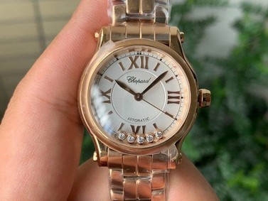 Happy Sport Automatic RG 36mm YF 1:1 Best Edition White Dial on RG Bracelet A2892 - 1:1 Mirror Replica