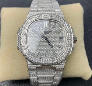 Patek Philippe Nautilus Jumbo 5719 Full Diam SS/SS Diam PPF 1:1 Best Edition Version - 1:1 Mirror Replica