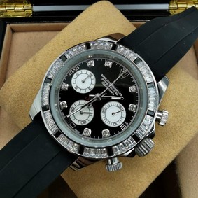Rolers Sub Diamond Rubber Strap Mirror Replica