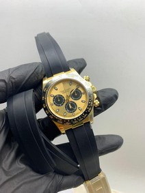 Rolers Datona Yellow Dial Rubber Strap Replica Watch