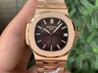 Nautilus 5711/1R PPF 1:1 Best Edition Brown Textured Dial on RG Bracelet 324CS Mirror Replica