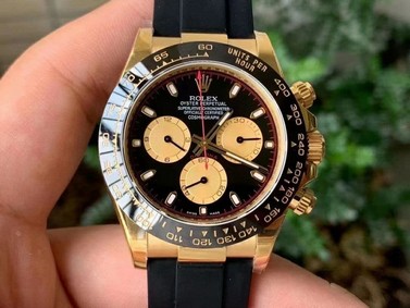 Daytona 116518 Paul Newman Noob 1:1 Best Edition YG Plated 904L SS Case Black/Gold Dial on Black Rubber Strap SA4130 V4 Mirror Replica