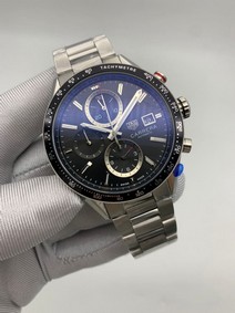 Tag Heuer Black Dial Chrono on SS Strap Replica Watch