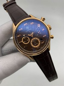 Tag Heuer Brown Gold Dial Chrono on Brown Leather Strap Replica Watch