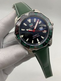 Tag Heuer Black Dial on Green Leather Strap Mirror Replica