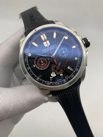 Tag Heuer Mersedes Benz Chrono Black on Black Rubber Strap Mirror Replica