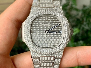 Patek Philippe Nautilus Jumbo 5719 Full Diam SS/SS Diam PPF 1:1 Best Edition Version Mirror Replica