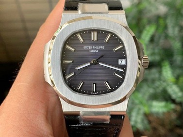 Nautilus 5711/1A PPF 1:1 Best Edition Gray Textured Dial on Black Leather Strap 324CS V4 Mirror Replica