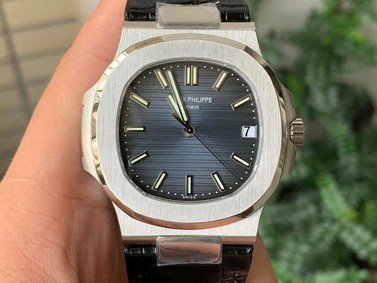 Nautilus 5711/1A PPF 1:1 Best Edition Blue Textured Dial on Black Leather Strap 324CS V4 Mirror Replica