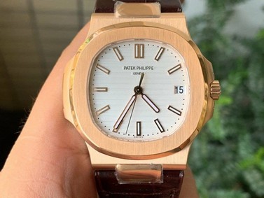 Nautilus 5711/1R PPF 1:1 Best Edition White Textured Dial on Brown Leather Strap 324CS Mirror Replica