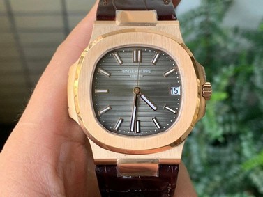 Nautilus 5711/1R PPF 1:1 Best Edition Brown Textured Dial on Brown Leather Strap 324CS Mirror Replica