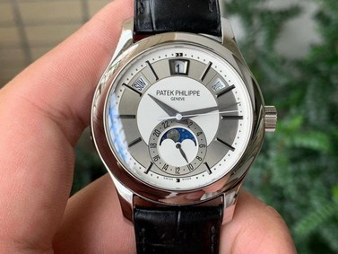 Annual Calendar 5205G GRF Best Edition White Dial on Black Leather Strap A324 Mirror Replica