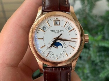 Complications Series Moonphase RG KMF White Dial on Brown Leather Strap Cal.324 Mirror Replica